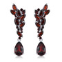garnet or chrome diopside cluster earrings in rhodium over sterling silver