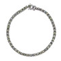 front view of green sapphire oval tennis bracelet in rhodium over sterling silver