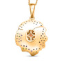 ethiopian opal and multi gem flower pendant necklace in 18k vermeil yellow gold and black rhodium over sterling silver back