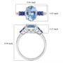 santa maria aquamarine blue sapphire and diamond ring in 10k white gold scale measurements