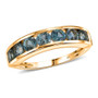 montana sapphire round channel set band ring in 18k vermeil yellow gold over sterling silver front