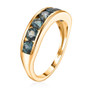 montana sapphire round channel set band ring in 18k vermeil yellow gold over sterling silver side profile