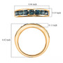 montana sapphire round channel set band ring in 18k vermeil yellow gold over sterling silver scale measurements