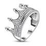 lab grown diamond cluster crown ring in rhodium over sterling silver side profile
