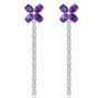natural gemstone dangle earrings in rhodium over sterling silver