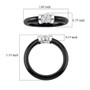 lab diamond solitaire in black jade with rhodium over sterling silver shown for size comparison