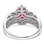 rhodolite garnet red sapphire and white zircon pear halo ring in rhodium over sterling silver undergallery