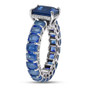 kyanite and white zircon eternity ring in rhodium over sterling silver side profile
