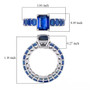 kyanite and white zircon eternity ring in rhodium over sterling silver shown for size comparison