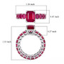 ruby (ff) and white zircon eternity ring in rhodium over sterling silver shown for size comparison