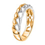 braided two tone band ring in 18k vermeil yellow gold and white rhodium over sterling silver side