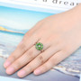 chrome diopside cluster ring in rhodium over sterling silver