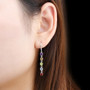 multi gemstone fishook dangle earrings in rhodium over sterling silver