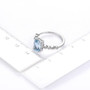 aquamarine and cushion diamond 18k white gold ring shown for size comparison