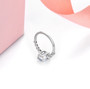 aquamarine and cushion diamond 18k white gold ring