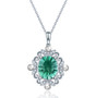 green fluorite pearl and white zircon necklace in rhodium over sterling silver