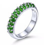 chrome diopside or peridot band ring in rhodium over sterling silver