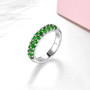 chrome diopside or peridot band ring in rhodium over sterling silver
