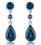 sky swiss or london blue topaz dangle earrings in rhodium over sterling silver
