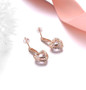 brazilian pink amethyst and white zircon heart earrings in 18k rose gold over sterling silver