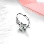 green fluorite and white zircon ring in rhodium over sterling silver