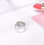 multi gemstone cluster ring in rhodium over sterling silver