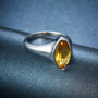 marquise citrine solitaire ring in rhodium over sterling silver