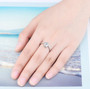 elegant natural gemstone ring in rhodium over sterling silver