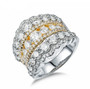 wide diamond band ring in 18k white gold
