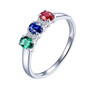 emerald sapphire ruby and diamond trilogy ring in 14k white gold
