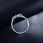 emerald sapphire ruby and diamond trilogy ring in 14k white gold