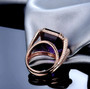 amethyst and diamond cocktail ring in 14k rose gold