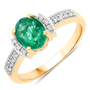 zambian emerald green gemstone ring in solid 14k yellow gold