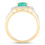 side view of ethiopian emerald green gemstone ring in solid 14k yellow gold