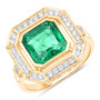 zambian emerald green gemstone ring in solid 14k yellow gold