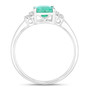 side view of ethiopian emerald green gemstone ring in solid 14k white gold