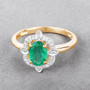 lifestyle zambian emerald green gemstone ring in solid 14k yellow gold