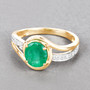 lifestyle zambian emerald green gemstone ring in solid 14k yellow gold