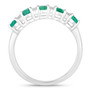 side view of zambian emerald green gemstone ring in rhodium over sterling silver