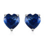 front view of kyanite heart stud earrings in rhodium over sterling silver