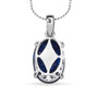 back view of kyanite oval solitaire pendant necklace in 950 platinum
