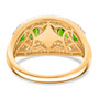 chrome diopside and moissanite five stone band ring in 18k vermeil yellow gold over sterling silver undergallery