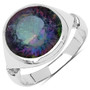 ring view of mystic quartz gemstone pendant in rhodium over sterling silver