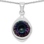 pendant view of mystic quartz gemstone pendant in rhodium over sterling silver