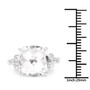 rock crystal quartz and white topaz ring in rhodium over sterling silver shown for size comparison