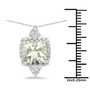 prasiolite and white topaz pendant necklace in rhodium over sterling silver shown for size comparison