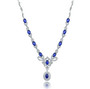 sapphire and diamond 18k white gold lariat necklace