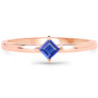 kyanite solitaire ring in 18k rose gold plated sterling silver front view