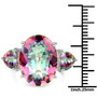 mystic quartz three stone ring with measurement scale in rhodium plated sterling silver