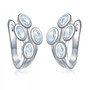 aquamarine waterfall earrings in rhodium over sterling silver
